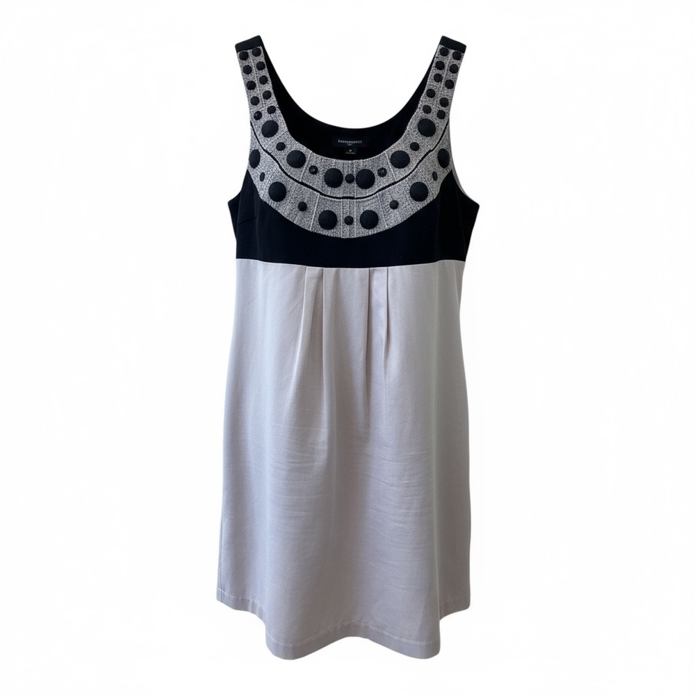 Banana Republic Black and Beige Button Embellished Dress